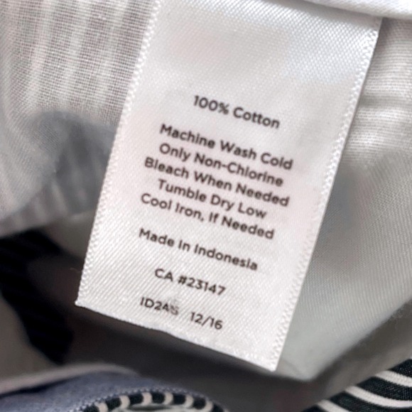 Talbots Deck Pant Women's Black White Stripe Wide Leg Cropped Pants Size 14 - Picture 4 of 10